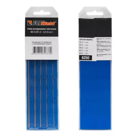 Вольфрамовый электрод WZ-8 d=1,0 - 3,0 набор FoxWeld купить в Уфе