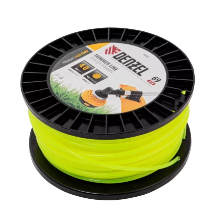 Леска для триммера круглая, 4,0мм х 69м, на DIN катушке FLEX CORD,  Denzel 96283 купить в Уфе