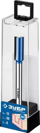 ЗУБР 12 x 30 мм, хвостовик 8 мм, фреза пазовая прямая с нижними подрезателями, Профессионал (28755-12-30) купить в Уфе