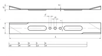 Нож для газонокосилки KRONWERK EGC-1000 320х45х2,5мм KRONWERK 96332 купить в Уфе