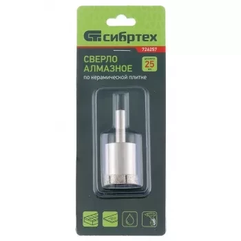 Сверло по стеклу и керамической плитке 18 х 50 мм цилиндр. хв. СИБРТЕХ 726187 купить в Уфе