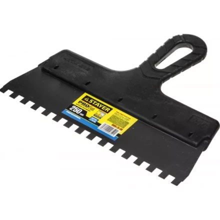 Шпатель STAYER &quot;PROFESSIONAL&quot; нержавеющий зубчатый с пластмассовой ручкой, 250мм, зуб 8х8мм 1009-25-08 купить в Уфе