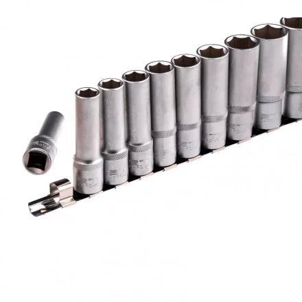 Набор удлиненных торцевых головок 1/2 шестигранные CrV 10 шт 10-22 мм Stels 13603 купить в Уфе