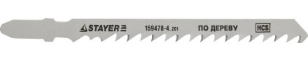 Полотна STAYER &quot;STANDARD&quot;, T144D, для эл/лобзика, HCS, по дереву, фанере, быстрый рез, EU-хвост., шаг 4мм, 74мм, 2шт 159478-4_z01 купить в Уфе