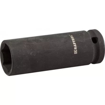 Торцовая головка KRAFTOOL &quot;INDUSTRIE QUALITAT&quot; ударная, удлиненная (1/2&quot;), FLANK, Cr-Mo, фосфатированная, 19 мм 27942-19_z01 купить в Уфе