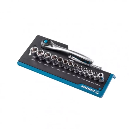 Набор торцевых головок трещотка 120 зубьев 36 предметов 1/4&quot; CrV Gross 14142 купить в Уфе