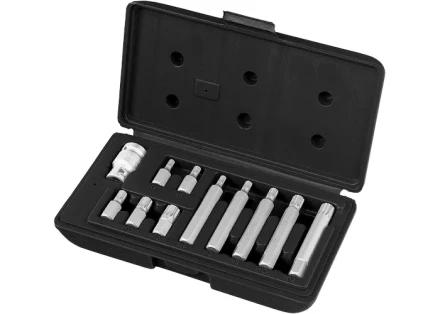 Набор бит SPLINE,  хвостовик-шестигранник 1  1/2&#039;&#039;, CrV,10 мм, 11 пред  STELS 11312 купить в Уфе