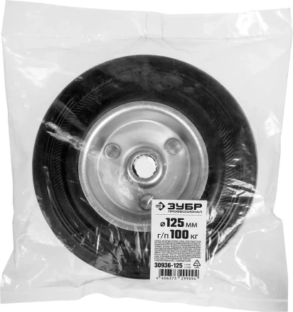 ЗУБР d 125 мм, г/п 100 кг, игольчатый подшипник, резина/металл, колесо, Профессионал (30936-125) купить в Уфе