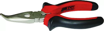 Длинногубцы NICKEL 180 мм изогнутые никелированные двухкомпонентные рукоятки MATRIX 17422 купить в Уфе