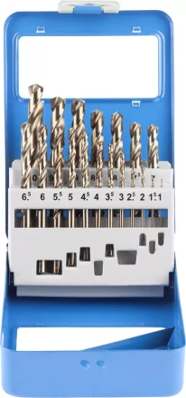 Набор ЗУБР &quot;ЭКСПЕРТ&quot; Свёрла &quot;КОБАЛЬТ&quot; по металлу, быстрорежущая сталь Р6М5К5, в мет. боксе, 1-10мм, 19шт 29626-H19-M купить в Уфе