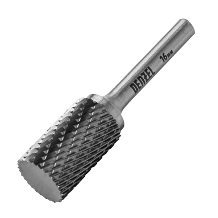 Борфреза по металлу твердосплавная Denzel 72013, цилиндрическая, тип-А, 16 мм купить в Уфе