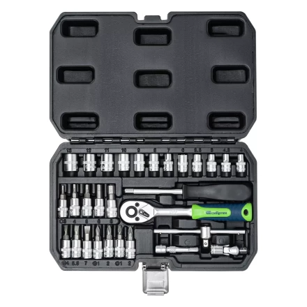 Набор инструментов Сибртех 13392, 1/4&quot;, пластиковый кейс, 29 предметов купить в Уфе