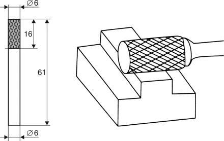 Борфреза Цилиндрическая A 6х6 Энкор 21700 купить в Уфе