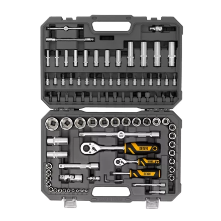 Набор инструментов Denzel 15813, 1/2&quot;, 1/4&quot;, CrV, S2, пластиковый кейс, 94 предмета купить в Уфе