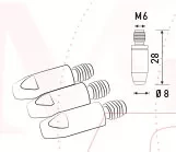 Наконечник к гор п/а M6 d 0,8 мм L28 тело 8 Cu-Cr-Zr Aurora купить в Уфе