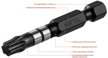 Биты для ударных шуруповертов KRAFTOOL Impact Pro TX 26195-30-50-S10 купить в Уфе