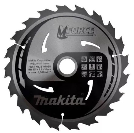 Диск пильный Makita M-Force, х235х30х2,3мм, 40 зуб,для дерева B-31429 купить в Уфе