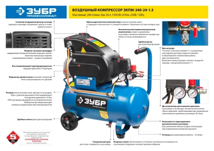 Компрессор воздушный ЗКПМ-240-24-1.5 серия ПРОФЕССИОНАЛ купить в Уфе