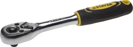 Трещотка для торцовых головок STAYER &quot;PROFI&quot;, Сr-V сталь, 45 зубцов, 1/4&quot; 27786-1/4 купить в Уфе