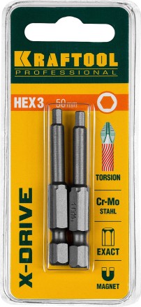 Биты KRAFTOOL X-Drive HEX Оберон 26127-3-50-2 купить в Уфе