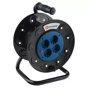 Удлинитель силовой на кабельной катушке, 3*1мм*25м, 4 розетки со шторками, 10A, STERN 95705 купить в Уфе