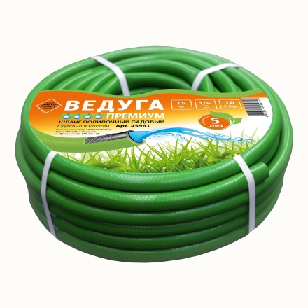 Шланг 3/4 х 15м ВЕДУГА Премиум зелёный 45961 купить в Уфе