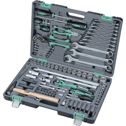 Набор инструмента, 1/4&quot;, 1/2&quot;, Cr-V, S2, усиленный кейс, 119 предм. STELS 14112 купить в Уфе