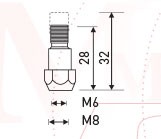 Держатель наконечника M6 28mm (36KD) MD0063-00 Ref Aurora купить в Уфе