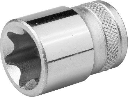 Торцовая головка KRAFTOOL &quot;INDUSTRIE QUALITAT&quot;, Cr-V, внешний TORX, хромосатинированная, 1/2&quot;, Е 24 27810-24_z01 купить в Уфе