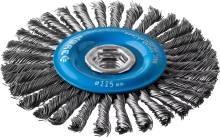 ЗУБР "ПРОФЕССИОНАЛ". Щетка дисковая для УШМ, плетеные пучки стальной проволоки 0,5мм, 115ммхМ14 35192-115_z02 купить в Уфе