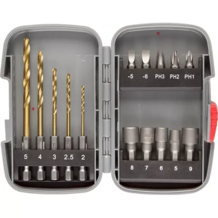 Набор ЗУБР &quot;МАСТЕР&quot;: Насадки для шуруповерта и дрели, биты, торцовые головки, биты-сверла, 15 предметов 26055-H15 купить в Уфе