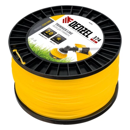 Леска для триммера звезда, 2,0мм х 374м, на DIN катушке FLEX CORD,  Denzel 96285 купить в Уфе