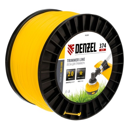 Леска для триммера звезда, 2,0мм х 374м, на DIN катушке FLEX CORD,  Denzel 96285 купить в Уфе