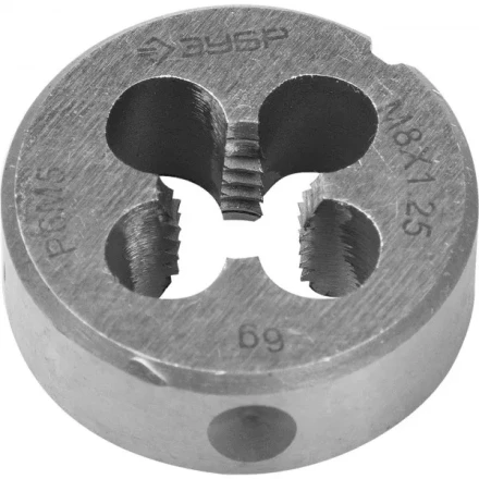 Плашка ЗУБР "ЭКСПЕРТ" круглая машинно-ручная для нарезания метрической резьбы, М8 x 1,25 4-28023-08-1.25 купить в Уфе