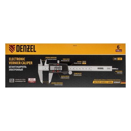 Штангенциркуль Denzel 31613, 150 мм, электронный, с глубиномером купить в Уфе