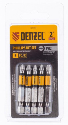 Набор бит, PH2x50, 5 шт. Denzel 7711316 купить в Уфе