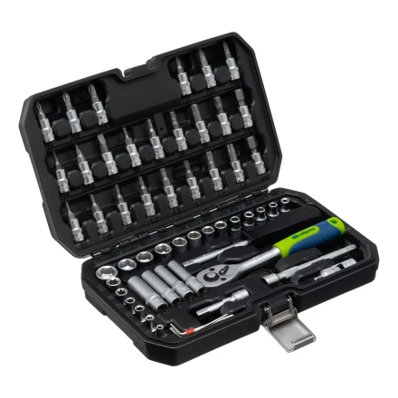 Набор инструментов Сибртех 13399, 1/4&quot;, пластиковый кейс 56 предметов купить в Уфе
