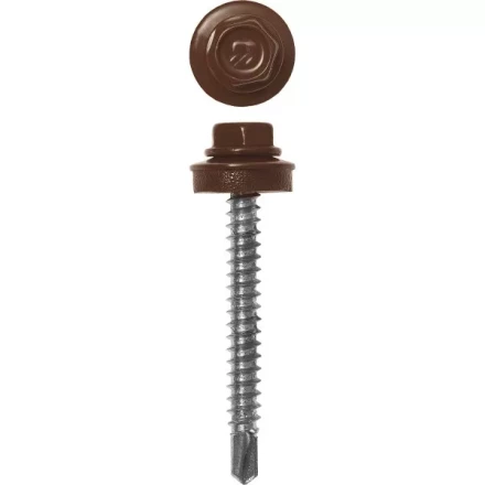 Саморезы ЗУБР окраш., RAL 8017 шокол.-коричн., для крепл. кров. матер. к дерев. обреш., 4.8x60мм, 200шт 4-300315-48-060-8017 купить в Уфе