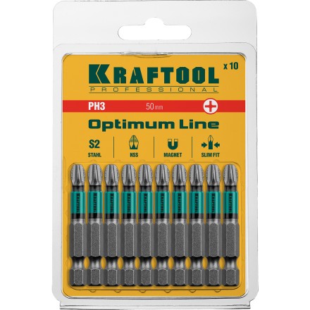 Биты KRAFTOOL OPTIMUM PH 26122-3-50-10 купить в Уфе