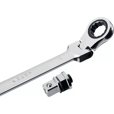 Наборы трещоточных комбинированных ключей шарнирных с адаптерами серия ПРОФЕССИОНАЛ купить в Уфе