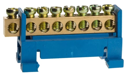 Шина СВЕТОЗАР нулевая на изоляторе типа &quot;Стойка&quot; макс. ток 100А, 5,2мм, 8 полюсов 49806-08 купить в Уфе