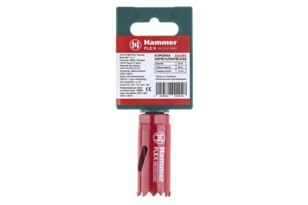 Коронка биметаллическая HAMMER Ф22х38мм 5/8&quot; BiMETALL (224-003) купить в Уфе