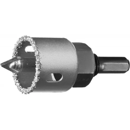 Коронка-чашка ЗУБР &quot;ПРОФЕССИОНАЛ&quot; c карбид-вольфрамовым нанесением, 32 мм, высота 25 мм, в сборе с державкой и сверлом 33360-032_z01 купить в Уфе