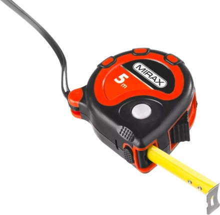 Рулетка MIRAX, 3 стопора, двухкомпонентный пластиковый корпус, 5мх19мм 34013-05-19 купить в Уфе