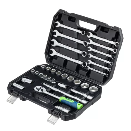 Набор инструментов Сибртех 13393, 1/2&quot;, пластиковый кейс, 32 предмета купить в Уфе