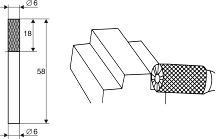 Борфреза Цилиндрическая c режущей кромкой B 6х6 Энкор 21702 купить в Уфе