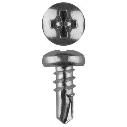 Саморезы ЗУБР со сверлом оцинкованные, для крепления лист. металла до 2мм, полусферич. головка, 3.5x9.5мм, 22шт 4-300176-35-09 купить в Уфе