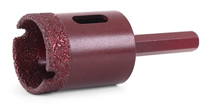 Алмазная коронка MESSER по камню с шестигранным хвостовиком (вакуумное спекание алмазов) 50 мм купить в Уфе