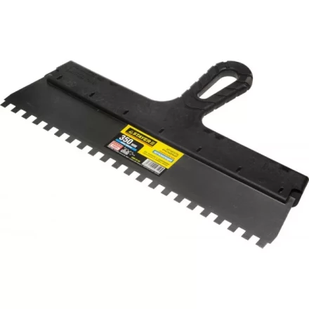 Шпатель STAYER &quot;PROFESSIONAL&quot; нержавеющий зубчатый с пластмассовой ручкой, 350мм, зуб 8х8мм 1009-35-08 купить в Уфе