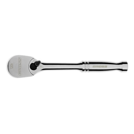 Ключ-трещотка 1/4&quot; Gross 14050, CrV, 120 зубьев, цельнометаллический, хром купить в Уфе